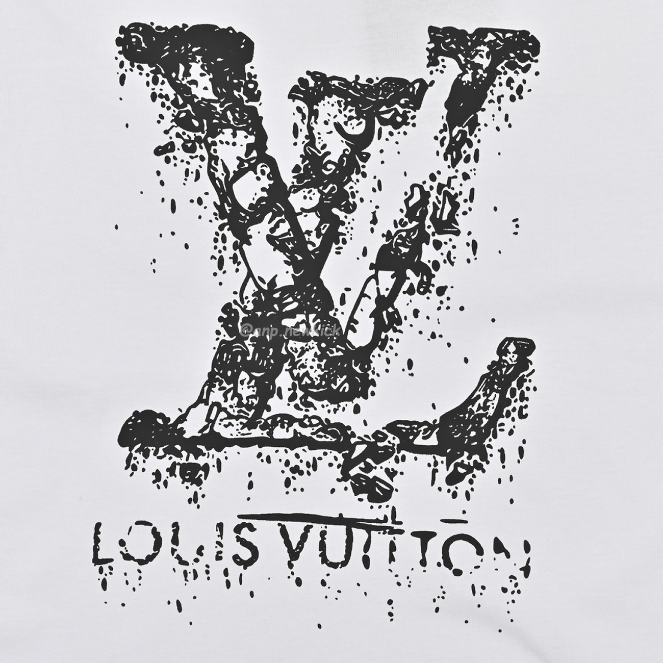 Louis Vuitton Classic Alphabet Digital Direct Spray Round Neck Short Sleeve T Shirt (11) - newkick.vip